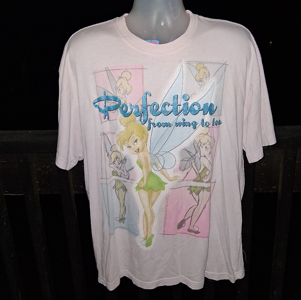 Vintage disney Tinkerbell Perfection from Wings to Toe T Shirt Size XL